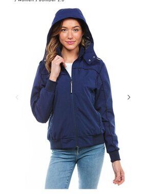 BauBax Size XS Blue Bomber 2.0 Travel Jacket Hood Multi-Pocket Design